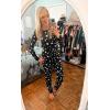 imageEkouaer Womens Pajamas Sets Long Sleeve Tops with Jogger Pants Soft Pjs Lounge Set Outfits with PocketsBlack Star