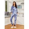 imageEkouaer Womens Pajamas Sets Long Sleeve Tops with Jogger Pants Soft Pjs Lounge Set Outfits with PocketsBlue Star