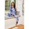 imageEkouaer Womens Pajamas Sets Long Sleeve Tops with Jogger Pants Soft Pjs Lounge Set Outfits with PocketsBlue Star