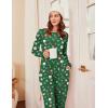 imageEkouaer Womens Pajamas Sets Long Sleeve Tops with Jogger Pants Soft Pjs Lounge Set Outfits with PocketsChristmas Green