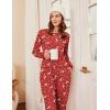 imageEkouaer Womens Pajamas Sets Long Sleeve Tops with Jogger Pants Soft Pjs Lounge Set Outfits with PocketsChristmas Red