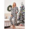 imageEkouaer Womens Pajamas Sets Long Sleeve Tops with Jogger Pants Soft Pjs Lounge Set Outfits with PocketsColorful Plaid