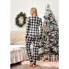 imageEkouaer Womens Pajamas Sets Long Sleeve Tops with Jogger Pants Soft Pjs Lounge Set Outfits with PocketsGrey Big Plaid