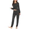 imageEkouaer Womens Pajamas Sets Long Sleeve Tops with Jogger Pants Soft Pjs Lounge Set Outfits with PocketsGrey Plaid
