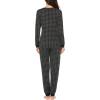 imageEkouaer Womens Pajamas Sets Long Sleeve Tops with Jogger Pants Soft Pjs Lounge Set Outfits with PocketsGrey Plaid