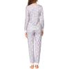 imageEkouaer Womens Pajamas Sets Long Sleeve Tops with Jogger Pants Soft Pjs Lounge Set Outfits with PocketsLight Grey Pink Star