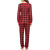 imageEkouaer Womens Pajamas Sets Long Sleeve Tops with Jogger Pants Soft Pjs Lounge Set Outfits with PocketsRed Big Plaid