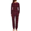 imageEkouaer Womens Pajamas Sets Long Sleeve Tops with Jogger Pants Soft Pjs Lounge Set Outfits with PocketsRed Black Plaid