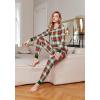 imageEkouaer Womens Pajamas Sets Long Sleeve Tops with Jogger Pants Soft Pjs Lounge Set Outfits with PocketsRed Green Plaid