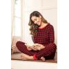 imageEkouaer Womens Pajamas Sets Long Sleeve Tops with Jogger Pants Soft Pjs Lounge Set Outfits with PocketsRed Plaid
