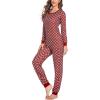 imageEkouaer Womens Pajamas Sets Long Sleeve Tops with Jogger Pants Soft Pjs Lounge Set Outfits with PocketsSnowflake