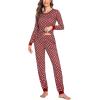 imageEkouaer Womens Pajamas Sets Long Sleeve Tops with Jogger Pants Soft Pjs Lounge Set Outfits with PocketsSnowflake