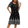 imageEkouaer Womens House Dress with Pockets Moomoo Dresses Short Sleeve Mumu Nightgown Lounge Dress Button Down SleepwearBlack Boho