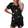 imageEkouaer Womens Pajama Short Sets Lounge Sets for Women 2 Piece Soft Pjs Set Casual V Neck Sleepwear with PocketsPlanet Starry Sky