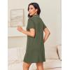 imageEkouaer Nightgowns for Women Button Down Night Gowns Short Sleeve Night Dress Notch Collar Sleep Shirt Pajama Dress S3XLArmy Green