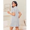 imageEkouaer Nightgowns for Women Button Down Night Gowns Short Sleeve Night Dress Notch Collar Sleep Shirt Pajama Dress S3XLLight Grey