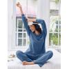 imageEkouaer Lounge Sets for Women Comfy Ribbed Knit Pajamas Fall Long Sleeve Sleepwear 2 Piece Casual LoungewearSXXLBlue