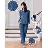 imageEkouaer Lounge Sets for Women Comfy Ribbed Knit Pajamas Fall Long Sleeve Sleepwear 2 Piece Casual LoungewearSXXLBlue