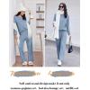 imageEkouaer Lounge Sets for Women Comfy Ribbed Knit Pajamas Fall Long Sleeve Sleepwear 2 Piece Casual LoungewearSXXLClear Blue