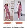 imageEkouaer Lounge Sets for Women Comfy Ribbed Knit Pajamas Fall Long Sleeve Sleepwear 2 Piece Casual LoungewearSXXLPurple Red