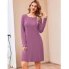 imageEkouaer Womens 2 Pack Sleepshirt Dress Comfortable Nightshirt Nightgown Long Sleeve Button Down SleepwearBlack purple