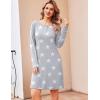 imageEkouaer Womens 2 Pack Sleepshirt Dress Comfortable Nightshirt Nightgown Long Sleeve Button Down SleepwearBlack stars