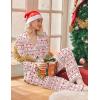 imageEkouaer Womens Pajamas Long Sleeve Sleepwear Casual Button Down Loungewear Soft Pjs Set SXXLChristmas Reindeer