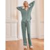 imageEkouaer Womens Pajamas Long Sleeve Sleepwear Casual Button Down Loungewear Soft Pjs Set SXXLDark Green