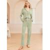 imageEkouaer Womens Pajamas Long Sleeve Sleepwear Casual Button Down Loungewear Soft Pjs Set SXXLLight Green