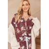 imageEkouaer Womens Pajamas Long Sleeve Sleepwear Casual Button Down Loungewear Soft Pjs Set SXXLRed Floral