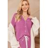 imageEkouaer Womens Pajamas Long Sleeve Sleepwear Casual Button Down Loungewear Soft Pjs Set SXXLRosy