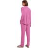 imageEkouaer Womens Pajamas Long Sleeve Sleepwear Casual Button Down Loungewear Soft Pjs Set SXXLRosy