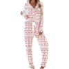 imageEkouaer Womens Pajamas Long Sleeve Sleepwear Casual Button Down Loungewear Soft Pjs Set SXXLChristmas Reindeer