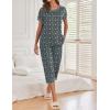 imageEkouaer 2 Pack Womens Pajamas Sets Short Sleeve Tops and Capri Pants Pjs Colorful Printed Sleepwear SetsDeep Greystars