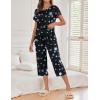 imageEkouaer 2 Pack Womens Pajamas Sets Short Sleeve Tops and Capri Pants Pjs Colorful Printed Sleepwear SetsStars  Love
