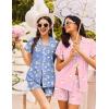 imageEkouaer Pajamas for Women Set Button Up Pjs Short Sleeve Ruffle Sleepwear Notch Collar Bride Soft Pj Lounge Sets SXXLBlue Moon Teddy