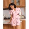 imageEkouaer Pajamas for Women Set Button Up Pjs Short Sleeve Ruffle Sleepwear Notch Collar Bride Soft Pj Lounge Sets SXXLPink Candy Cane