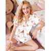 imageEkouaer Pajamas for Women Set Button Up Pjs Short Sleeve Ruffle Sleepwear Notch Collar Bride Soft Pj Lounge Sets SXXLWhite Sleep Teddy