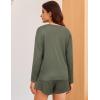 imageEkouaer Womens Waffle Knit Pajama Sets 3 Piece Long Sleeve and Cami Top with Shorts Outfits Lounge SetSage Green