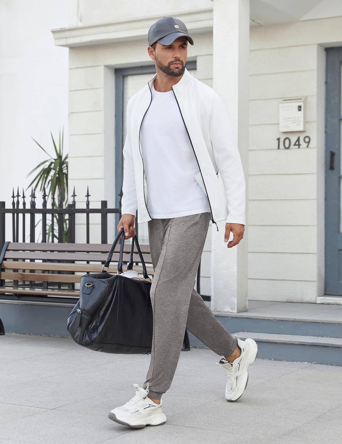 imageEkouaer Mens Pajama Pants Ultra Lightweight Pjs Bottoms Soft Sleep Jogger Pants with Pocket DrawstringGrey Heather