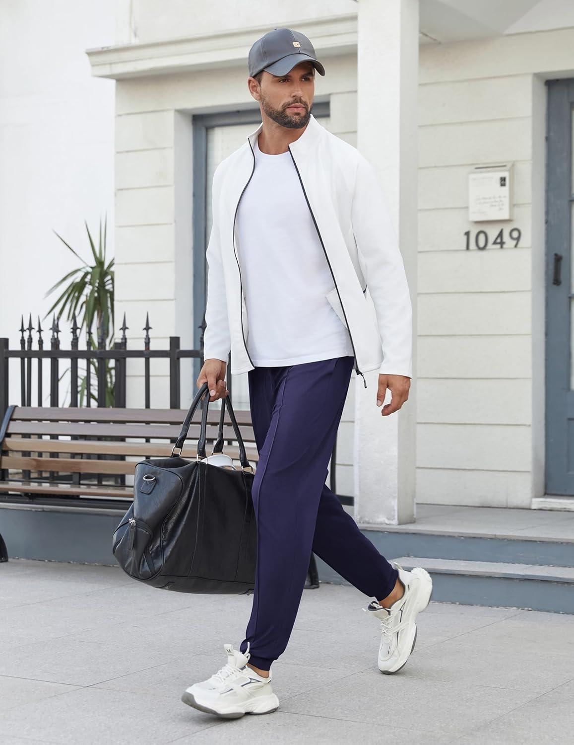 imageEkouaer Mens Pajama Pants Ultra Lightweight Pjs Bottoms Soft Sleep Jogger Pants with Pocket DrawstringNavy