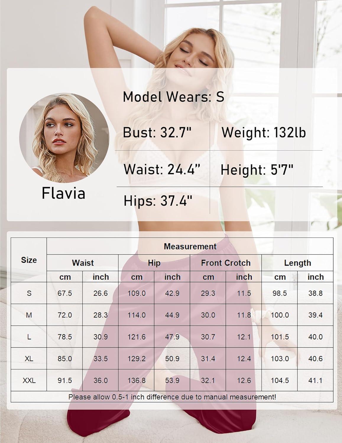 imageEkouaer Womens Silk Satin Pajama Pants Comfy Pj Pants for Women Elastic Waist Ladies Sleep Bottoms with Side PocketsWine Red