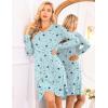imageEkouaer Long Sleeve Nightgowns for Women Sexy Lace Night Shirt V Neck Sleep Shirt Soft SleepwearBlue Planet