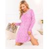 imageEkouaer Long Sleeve Nightgowns for Women Sexy Lace Night Shirt V Neck Sleep Shirt Soft SleepwearPink Florals
