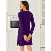 imageEkouaer Long Sleeve Nightgowns for Women Sexy Lace Night Shirt V Neck Sleep Shirt Soft SleepwearPurple