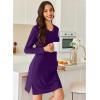 imageEkouaer Long Sleeve Nightgowns for Women Sexy Lace Night Shirt V Neck Sleep Shirt Soft SleepwearPurple
