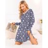 imageEkouaer Long Sleeve Nightgowns for Women Sexy Lace Night Shirt V Neck Sleep Shirt Soft SleepwearStar