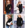 imageEkouaer Maternity Shirts 3 Packs Pleated Long Sleeve Tops Tunic Casual Pregnancy ClothesBlackGreenDark Red