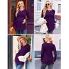 imageEkouaer Maternity Shirts 3 Packs Pleated Long Sleeve Tops Tunic Casual Pregnancy ClothesGreenGreyPurple
