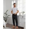 imageEkouaer Mens Pajama Pants Ultra Lightweight Pjs Bottoms Soft Sleep Jogger Pants with Pocket DrawstringBlack